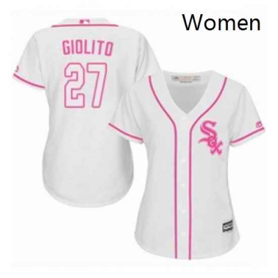 Womens Majestic Chicago White Sox 27 Lucas Giolito Replica White Fashion Cool Base MLB Jersey
